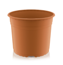 Pottur 13cm. Teku brún.kring.